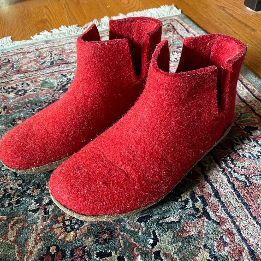 ❤️ Glerups Boot Slippers 39 - Leather sole RED